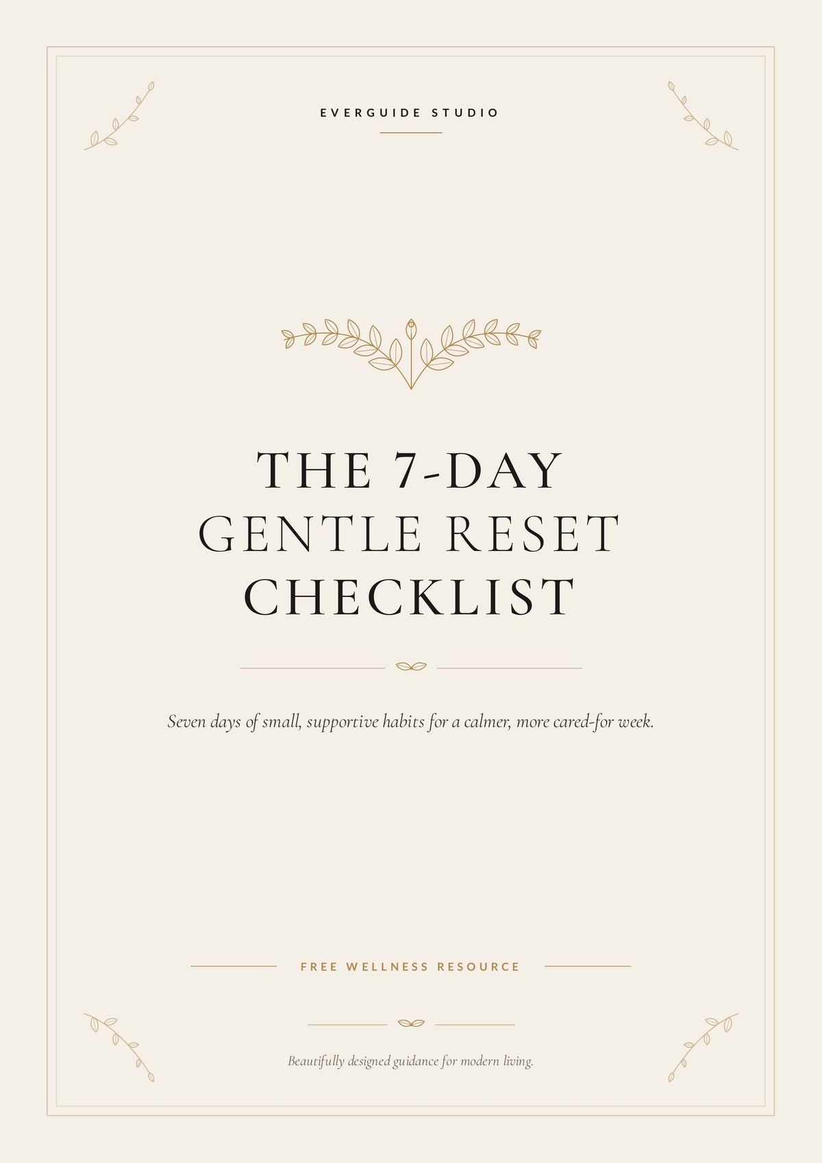 The 7-Day Gentle Reset Checklist