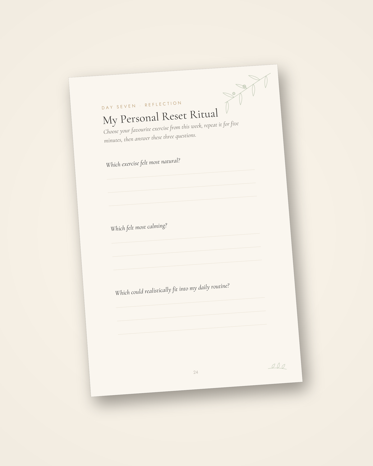 White paper with text on a beige background