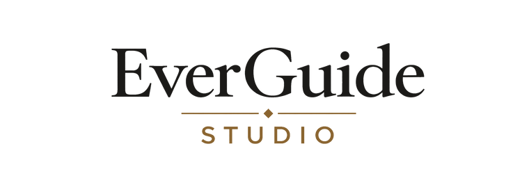 The logo for EverGuide Studio, featuring the brand name in dark brown serif lettering with 'STUDIO' in a smaller brown sans-serif font underneath, set against a solid white background.